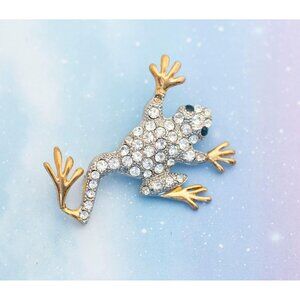 Vintage Art Deco Silver Frog Brooch | Silver/Gold Tone Brooch | J21
